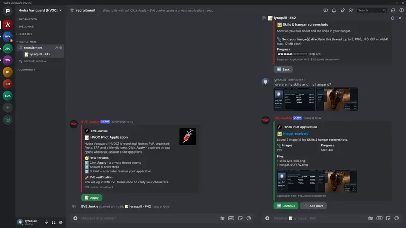 Recruitment bot – screenshot