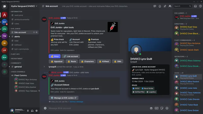 Account link & price check – screenshot