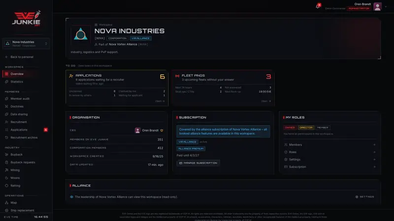 Workspace & to-do – screenshot
