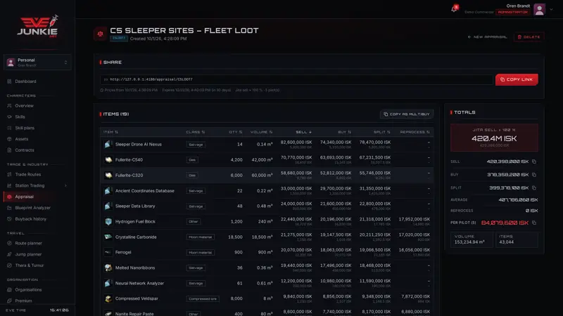 Appraisal – screenshot