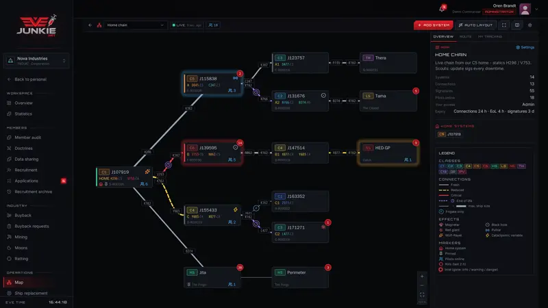 Wormhole mapper – screenshot