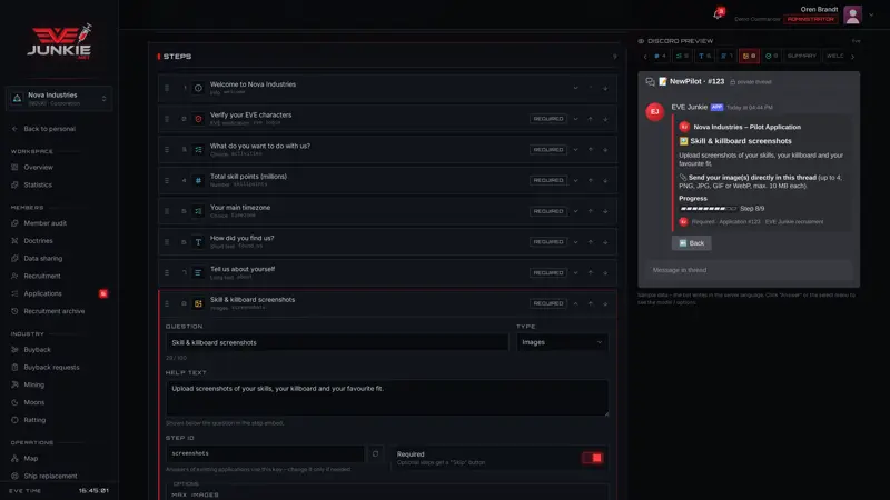 Recruitment – screenshot